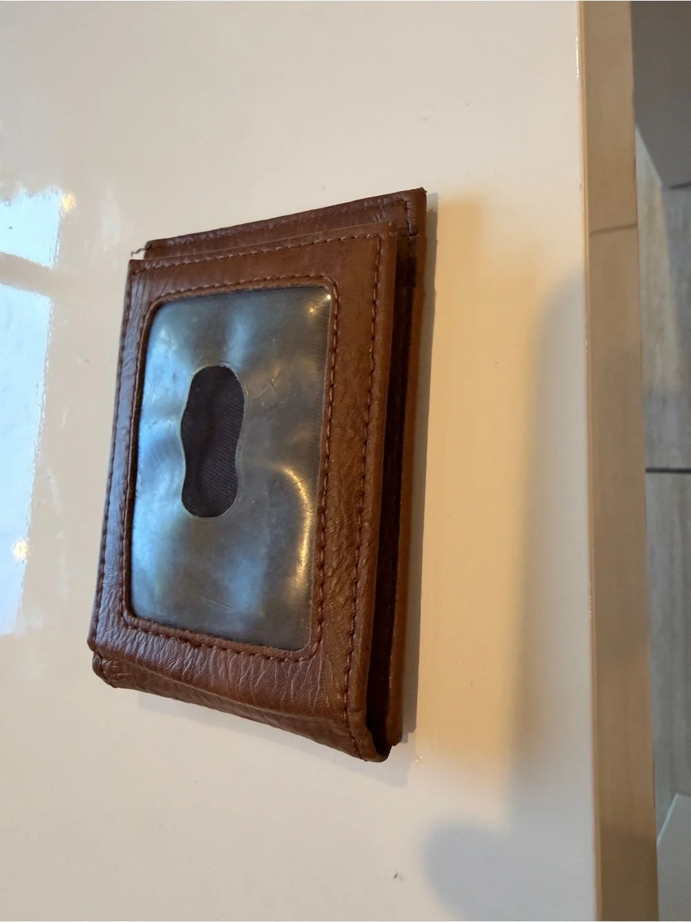 Levi's Brown Leather Wallet - Slim Front Pocket